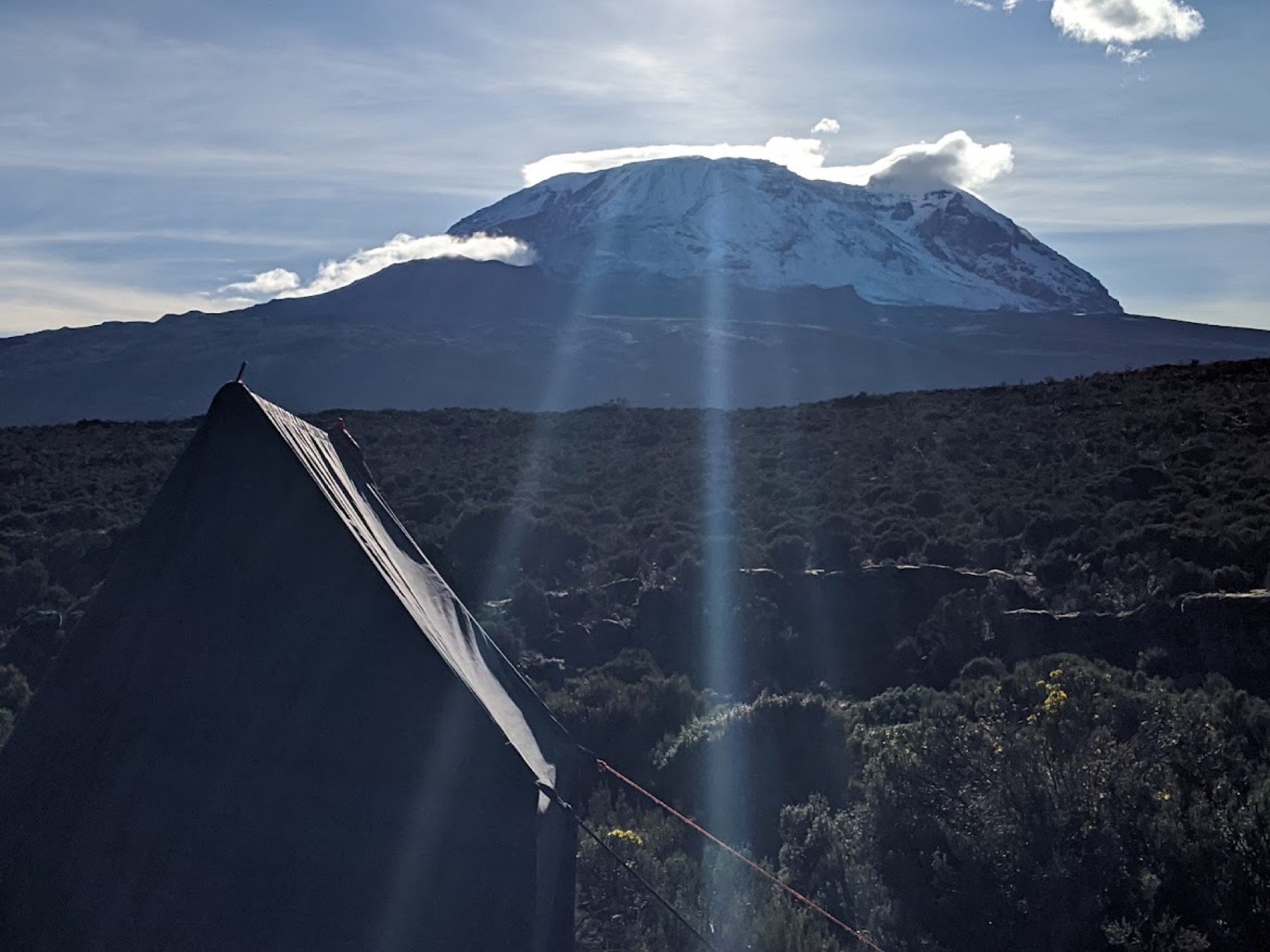 A trekking camp beneath the vast night sky on the quiet northern side of Kilimanjaro
