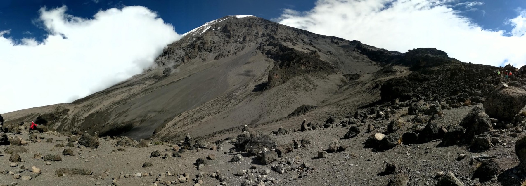 The steep, glaciated upper slopes reached quickly by the Umbwe Route